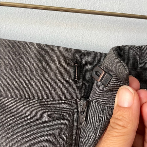 Zara grey zippered button hook tapered trousers size Small - Picture 5 of 12